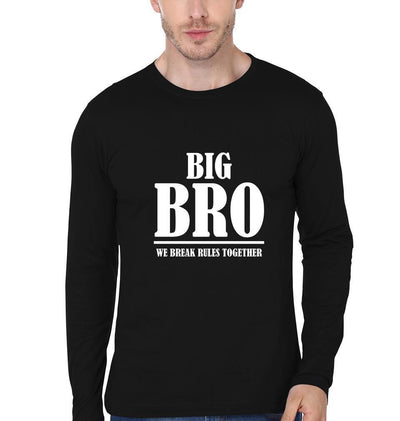 Big Bro & Lil Bro We Break Rules Together Brother-Brother Full Sleeves T-Shirts -FunkyTees - Funky Tees Club
