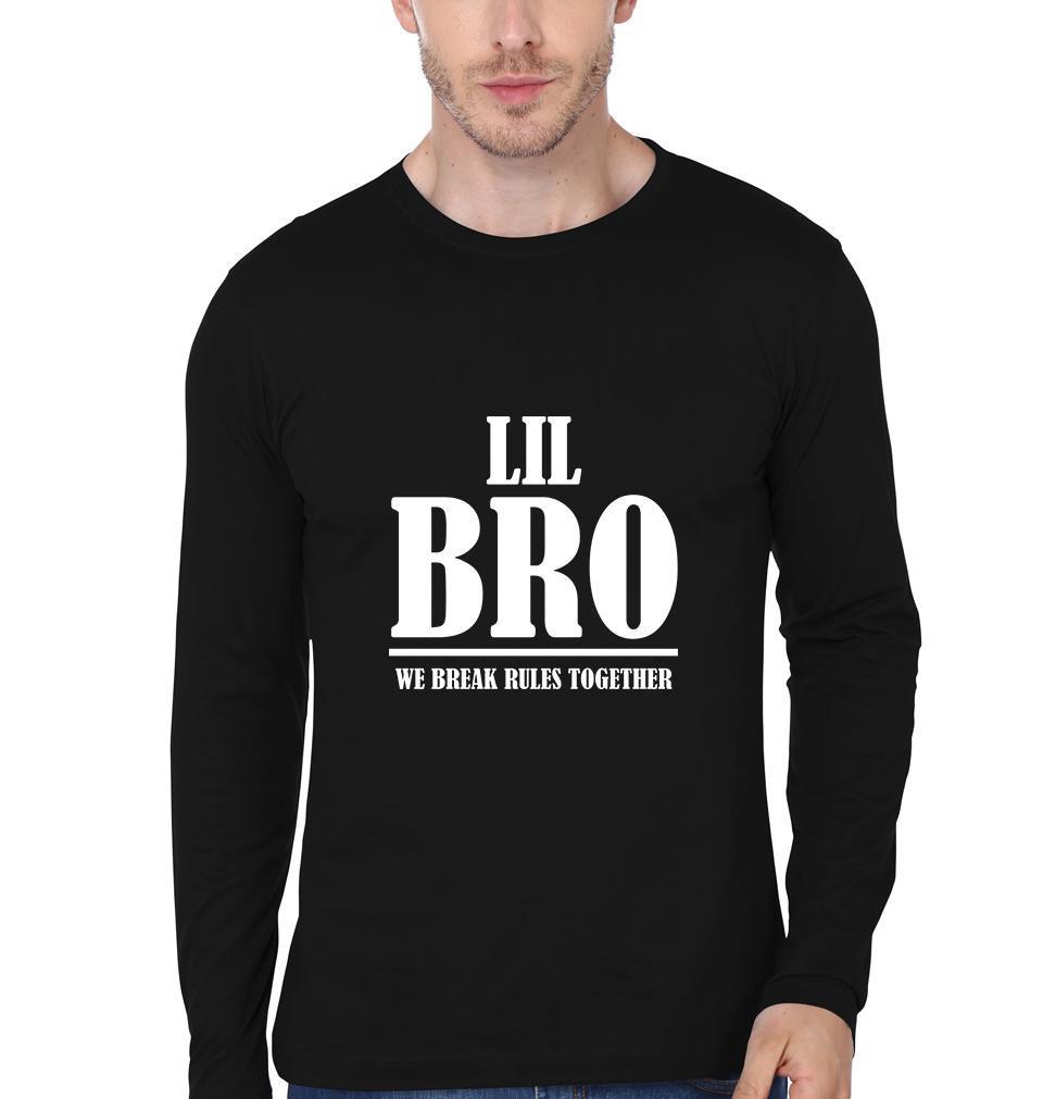 Big Bro & Lil Bro We Break Rules Together Brother-Brother Full Sleeves T-Shirts -FunkyTees - Funky Tees Club