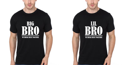 Big Bro & Lil Bro We Break Rules Together Brother-Brother Half Sleeves T-Shirts -FunkyTees - Funky Tees Club