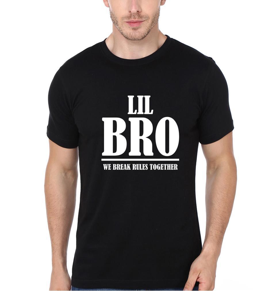 Big Bro & Lil Bro We Break Rules Together Brother-Brother Half Sleeves T-Shirts -FunkyTees - Funky Tees Club