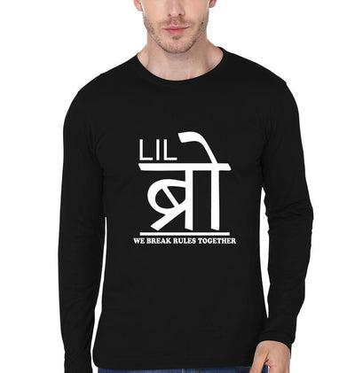 Big Bro Lil Bro We Break The Rules together Brother-Brother Full Sleeves T-Shirts -FunkyTees - Funky Tees Club
