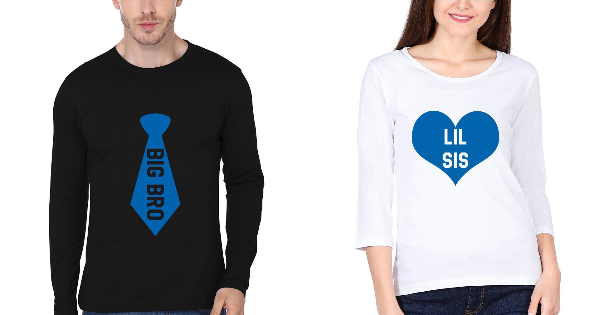 Big Bro Lil sis Brother-Sister Full Sleeves T-Shirts -FunkyTees - Funky Tees Club