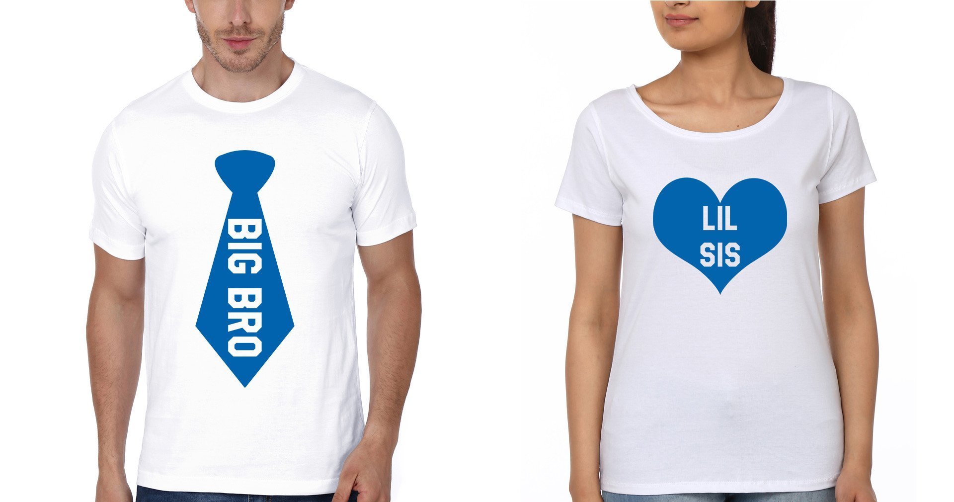 BIG BRO & LIL SIS Brother-Sister Half Sleeves T-Shirts -FunkyTees - Funky Tees Club