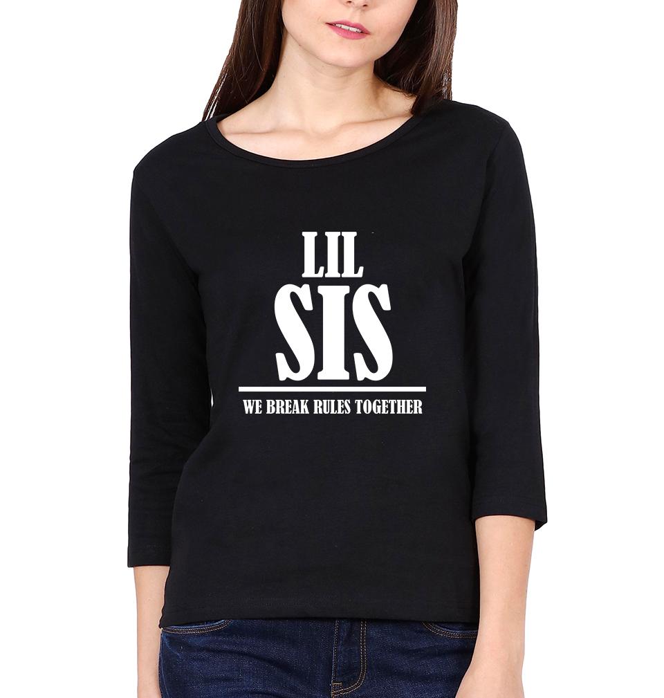 Big Bro & Lil Sis We Break The Rules Together Brother-Sister Full Sleeves T-Shirts -FunkyTees - Funky Tees Club