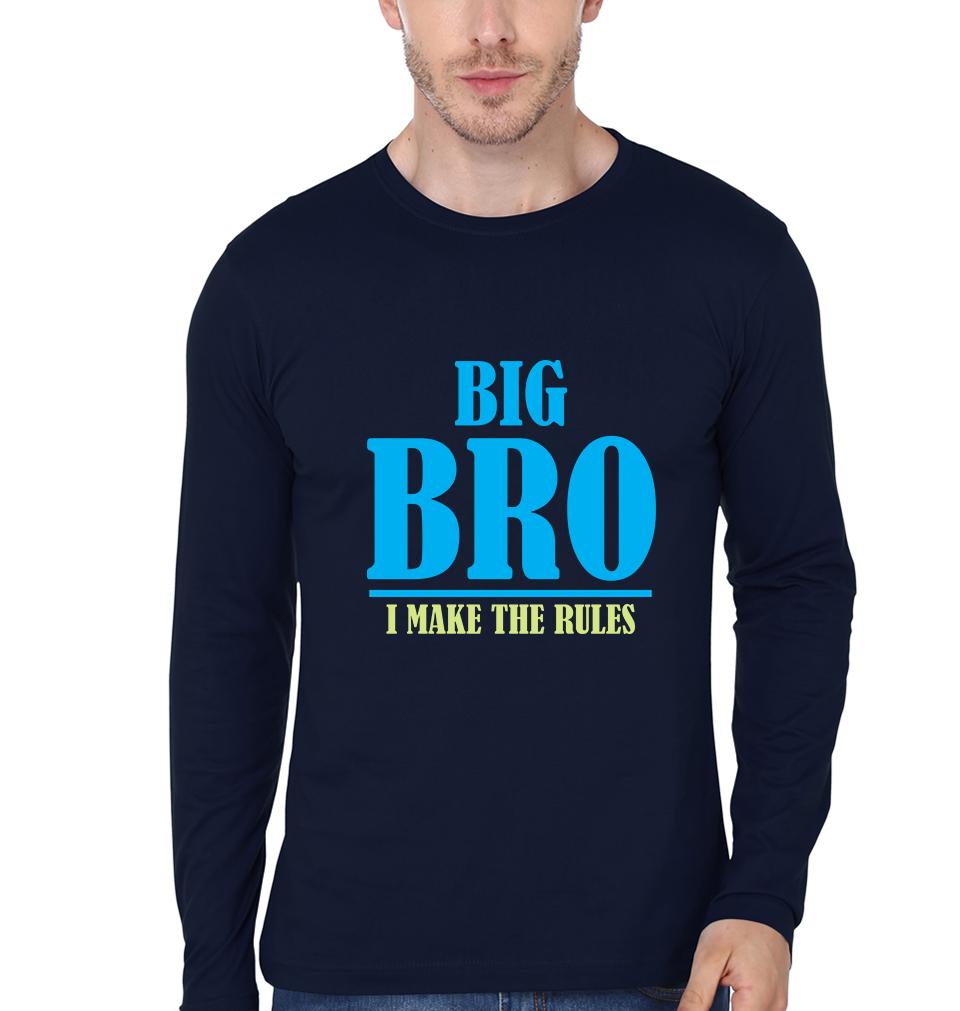 Big Bro Make Rule Lil Bro Break Rule Brother-Brother Full Sleeves T-Shirts -FunkyTees - Funky Tees Club