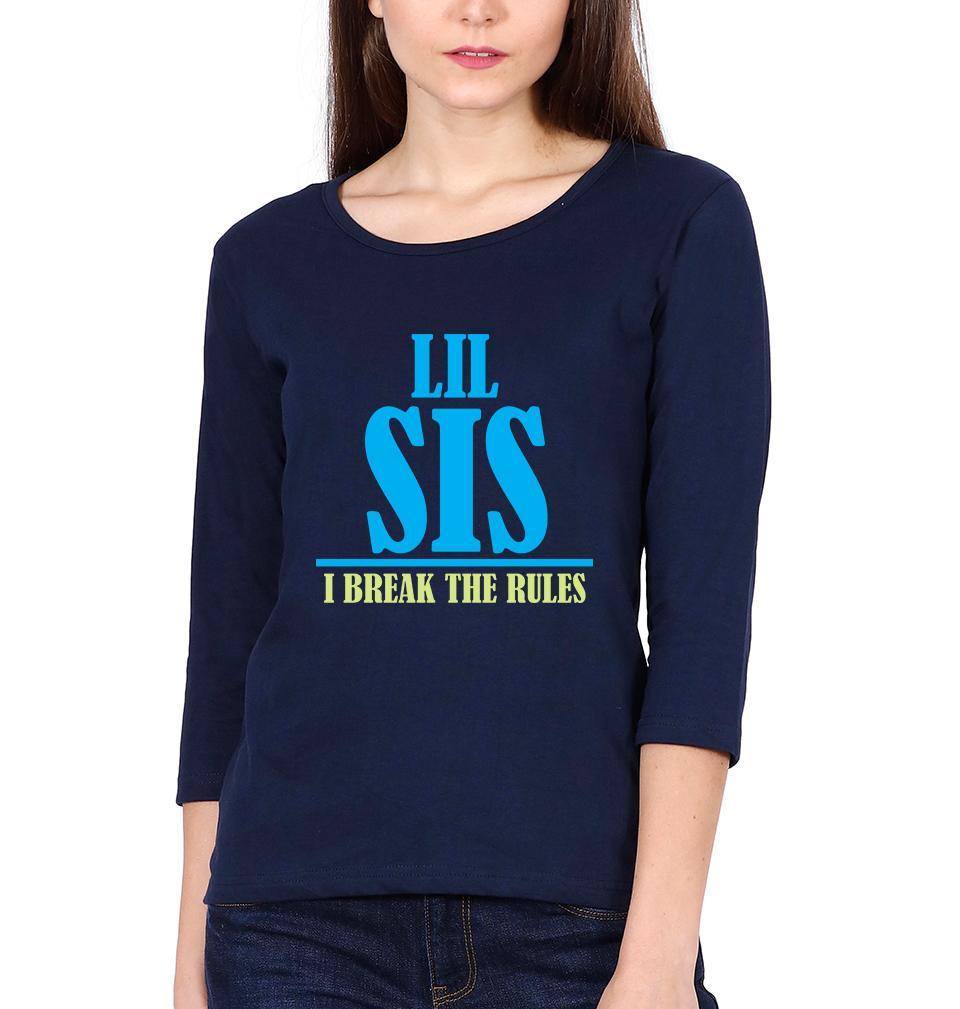 Big Bro Make The Rules Lil Sis Break The Rules Brother-Sister Full Sleeves T-Shirts -FunkyTees - Funky Tees Club