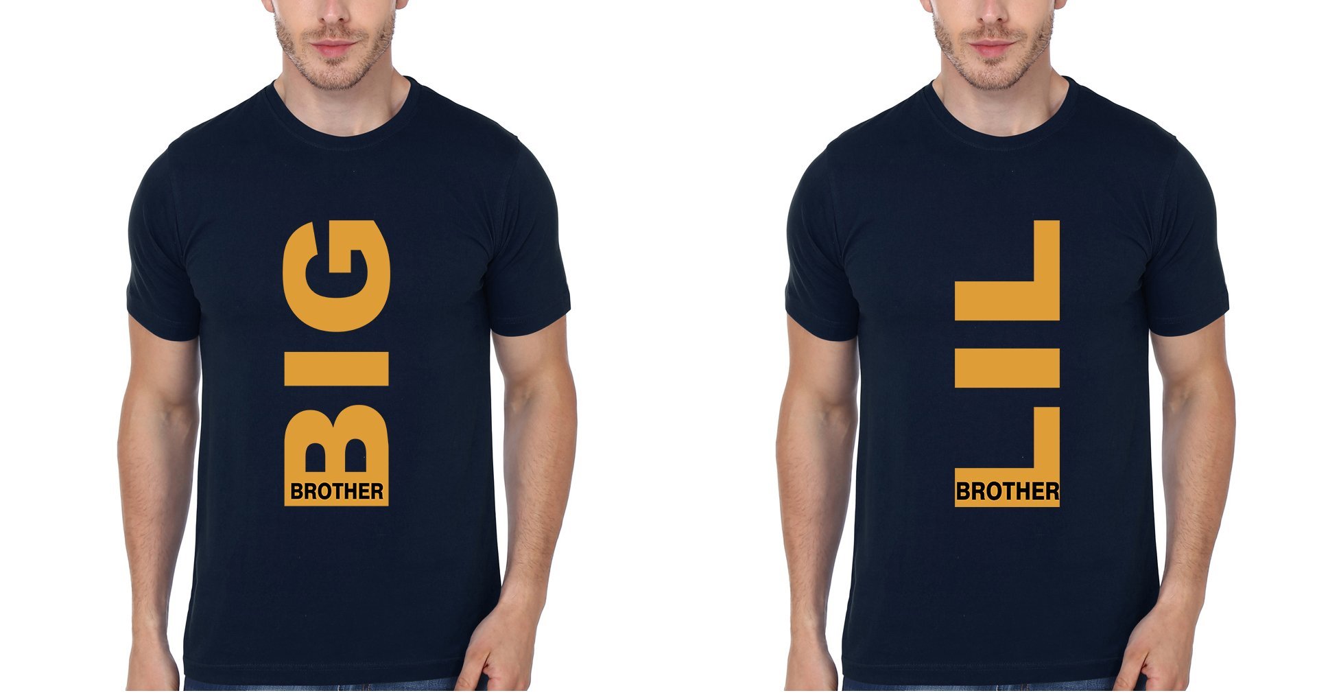 Big Brother Lil Brother-Brother Half Sleeves T-Shirts -FunkyTees - Funky Tees Club