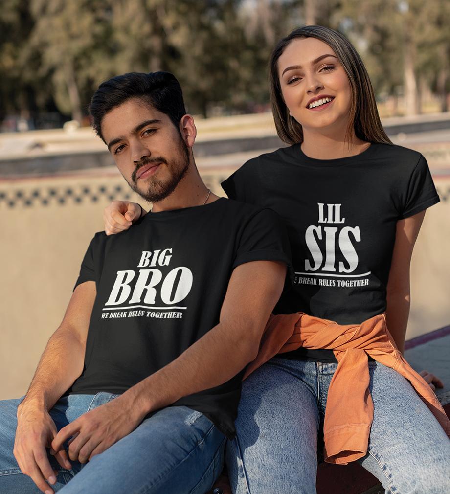 Big brother Little Sister Brother-Sister Half Sleeves T-Shirts -FunkyTees - Funky Tees Club