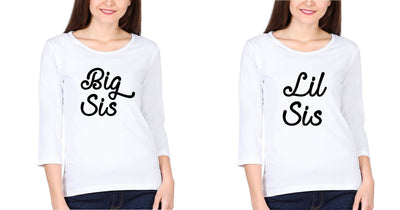 Big Lil Sis Sister Sister Full Sleeves T-Shirts -FunkyTees - Funky Tees Club