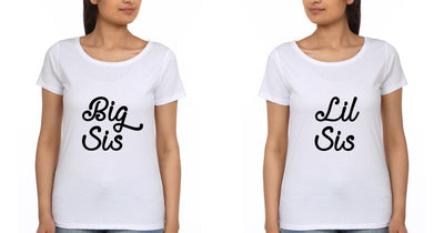 Big Lil Sis Sister Sister Half Sleeves T-Shirts -FunkyTees - Funky Tees Club