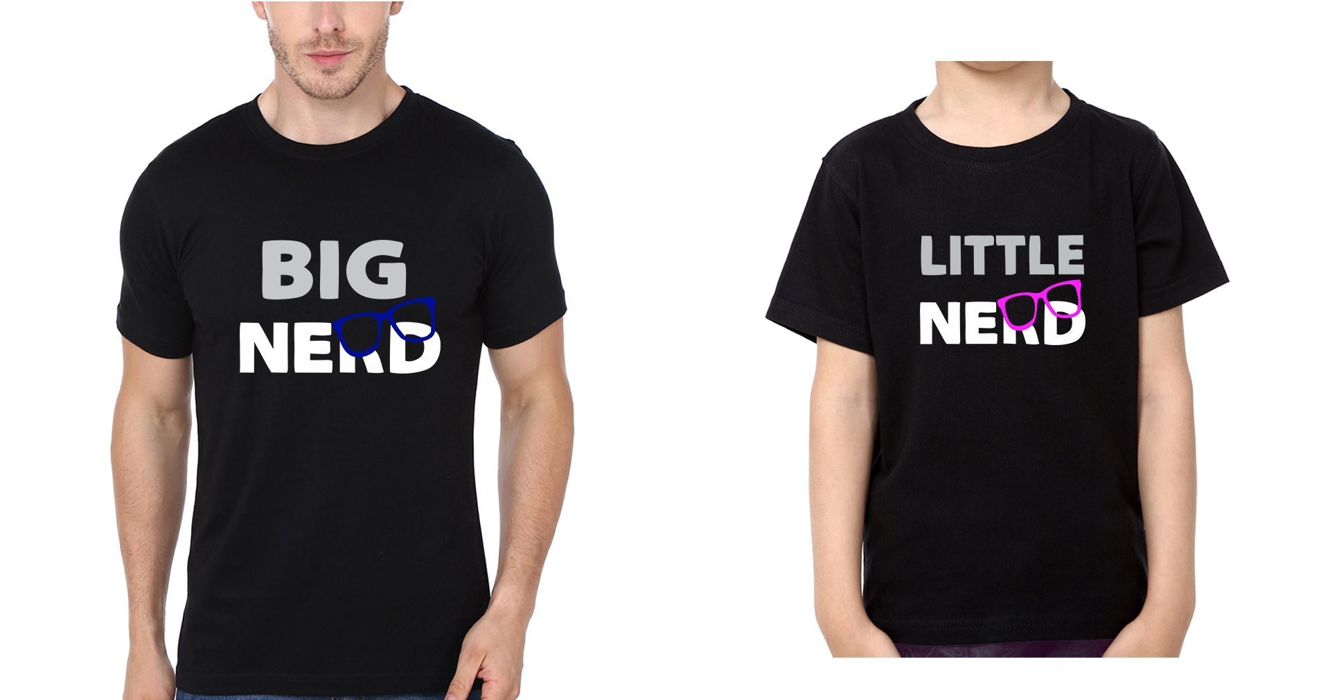 Big Nerd Little Nerd Father and Son Matching T-Shirt- FunkyTeesClub - Funky Tees Club