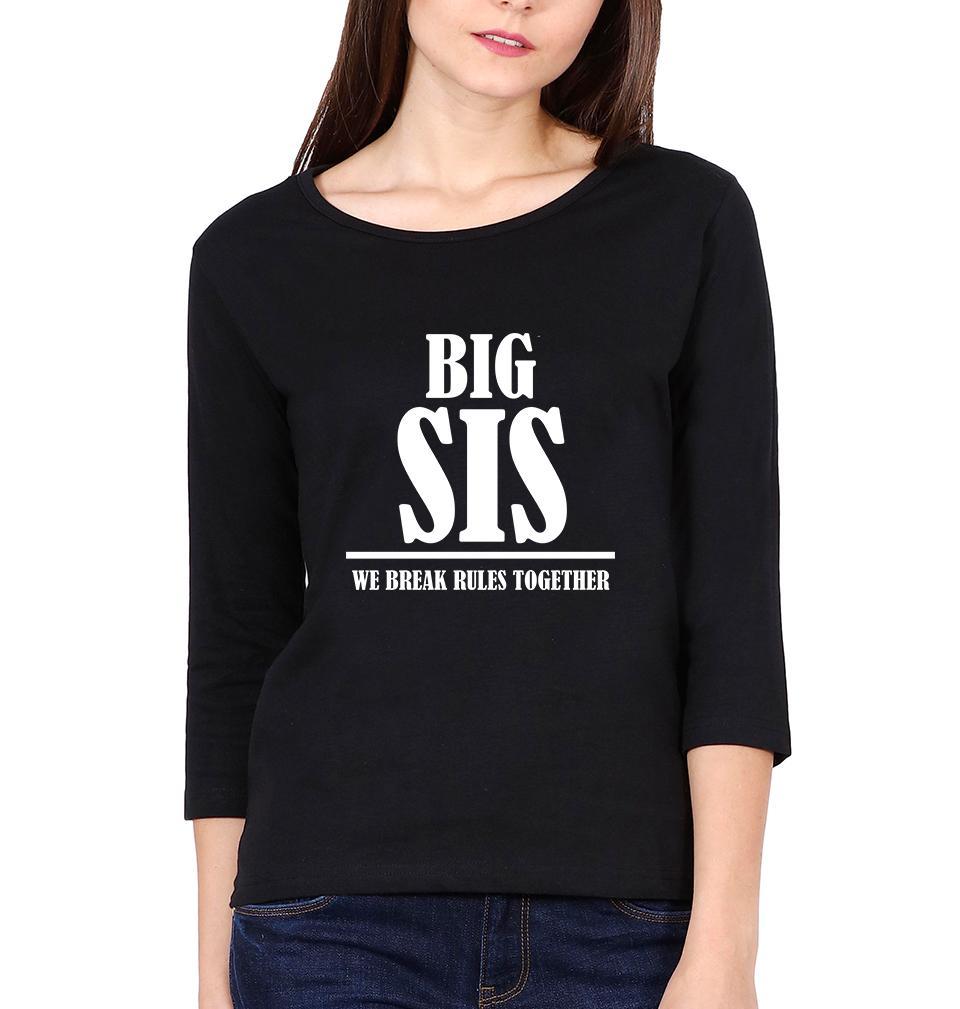 Big Sis & Lil Bro We Break The Rules Together Brother-Sister Full Sleeves T-Shirts -FunkyTees - Funky Tees Club