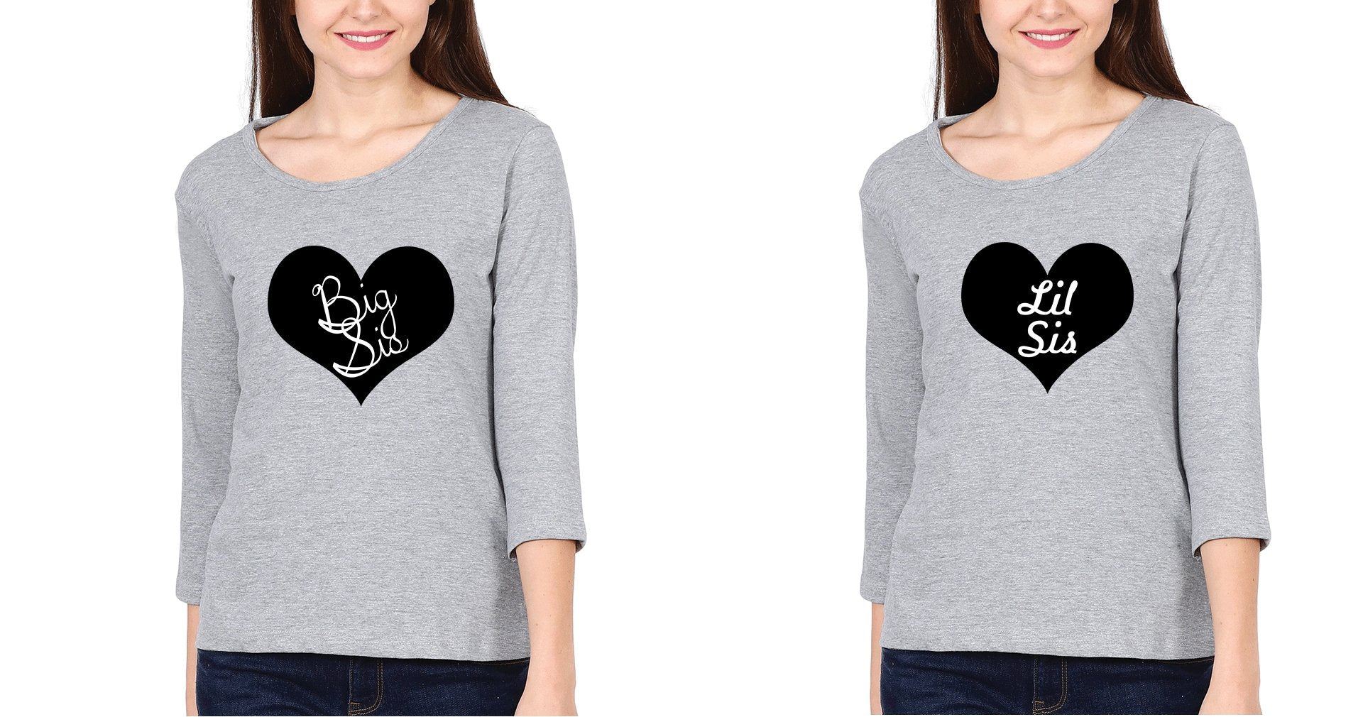 Big Sis & Lil Sis Sister Sister Full Sleeves T-Shirts -FunkyTees - Funky Tees Club