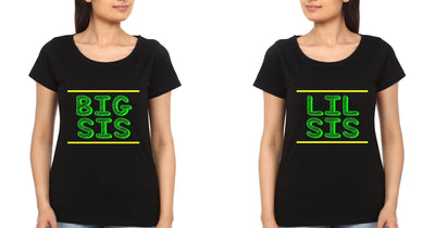 Big Sis Lil Sis Sister Sister Half Sleeves T-Shirts -FunkyTees - Funky Tees Club