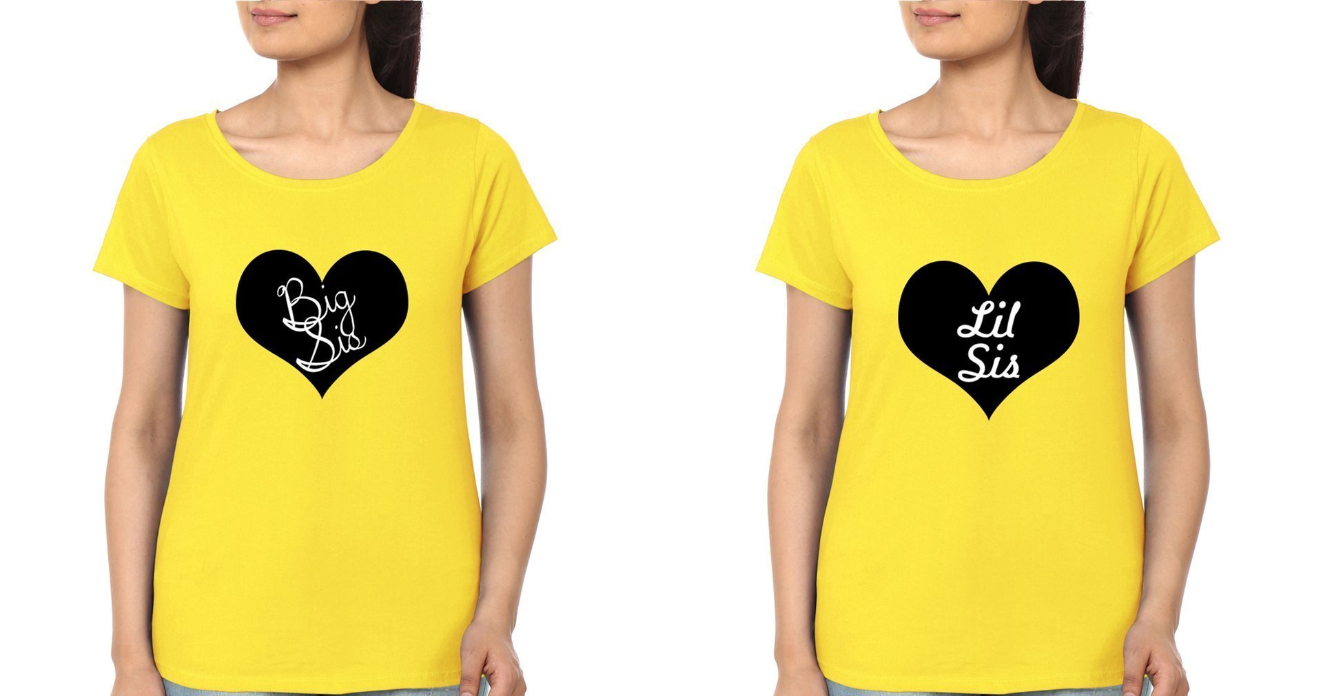 Big Sis & Lil Sis Sister Sister Half Sleeves T-Shirts -FunkyTees - Funky Tees Club