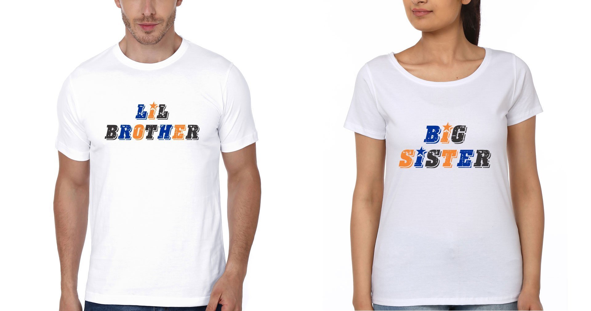 Big Sister Lil Brother-Sister Half Sleeves T-Shirts -FunkyTees - Funky Tees Club