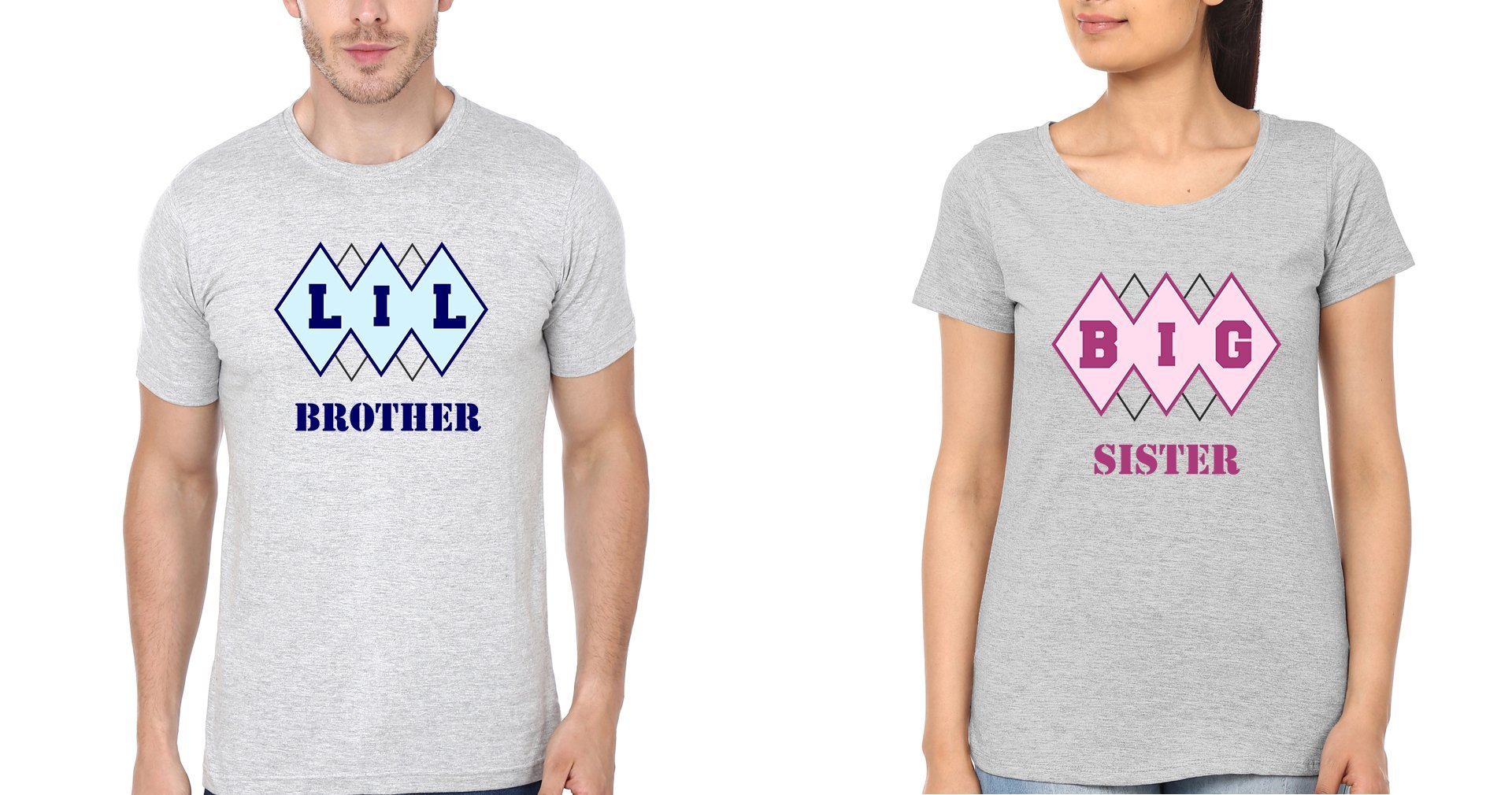 Big Sister Lil Brother-Sister Half Sleeves T-Shirts -FunkyTees - Funky Tees Club