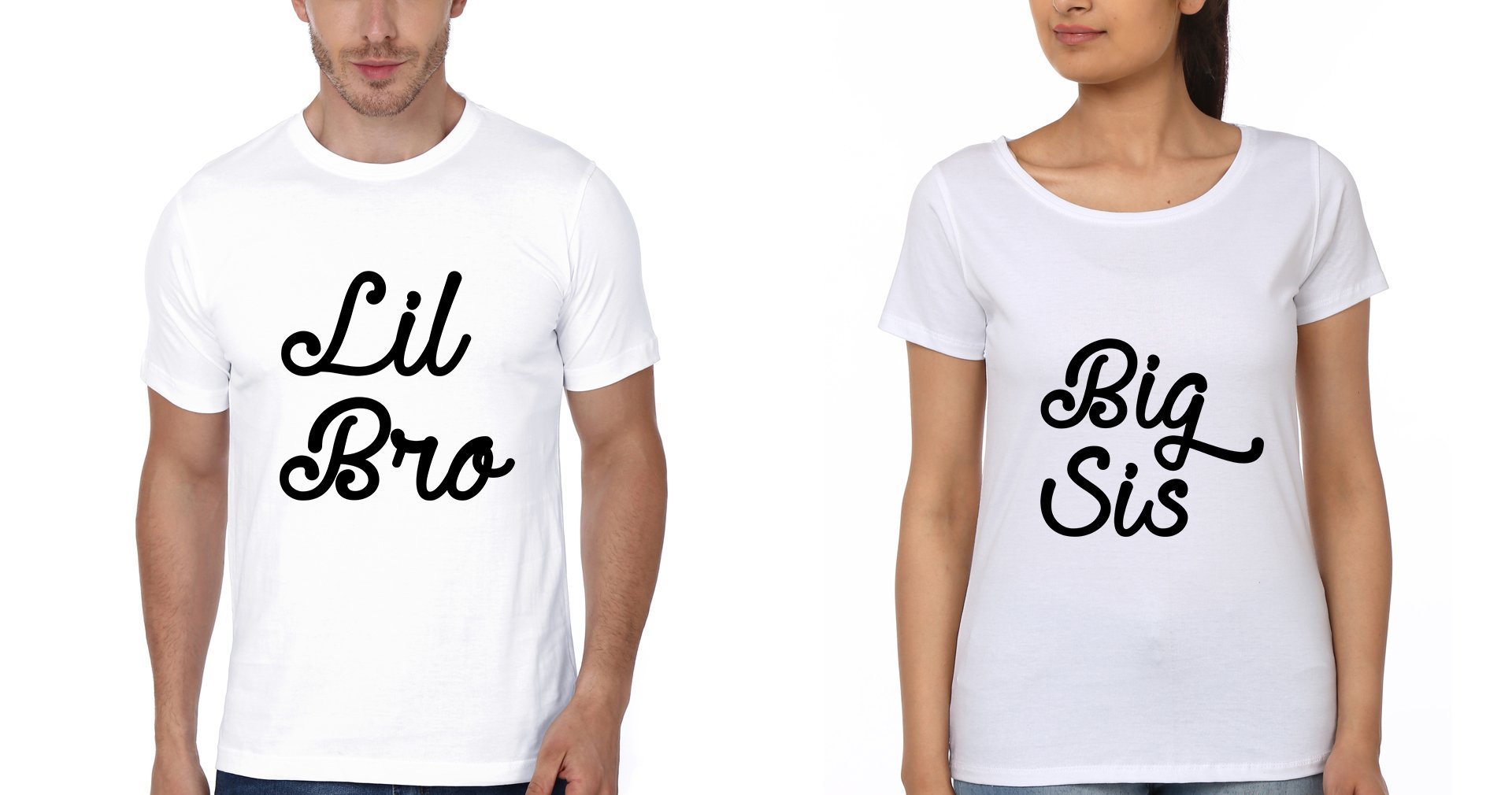 Big Sister Little Brother-Sister Half Sleeves T-Shirts -FunkyTees - Funky Tees Club