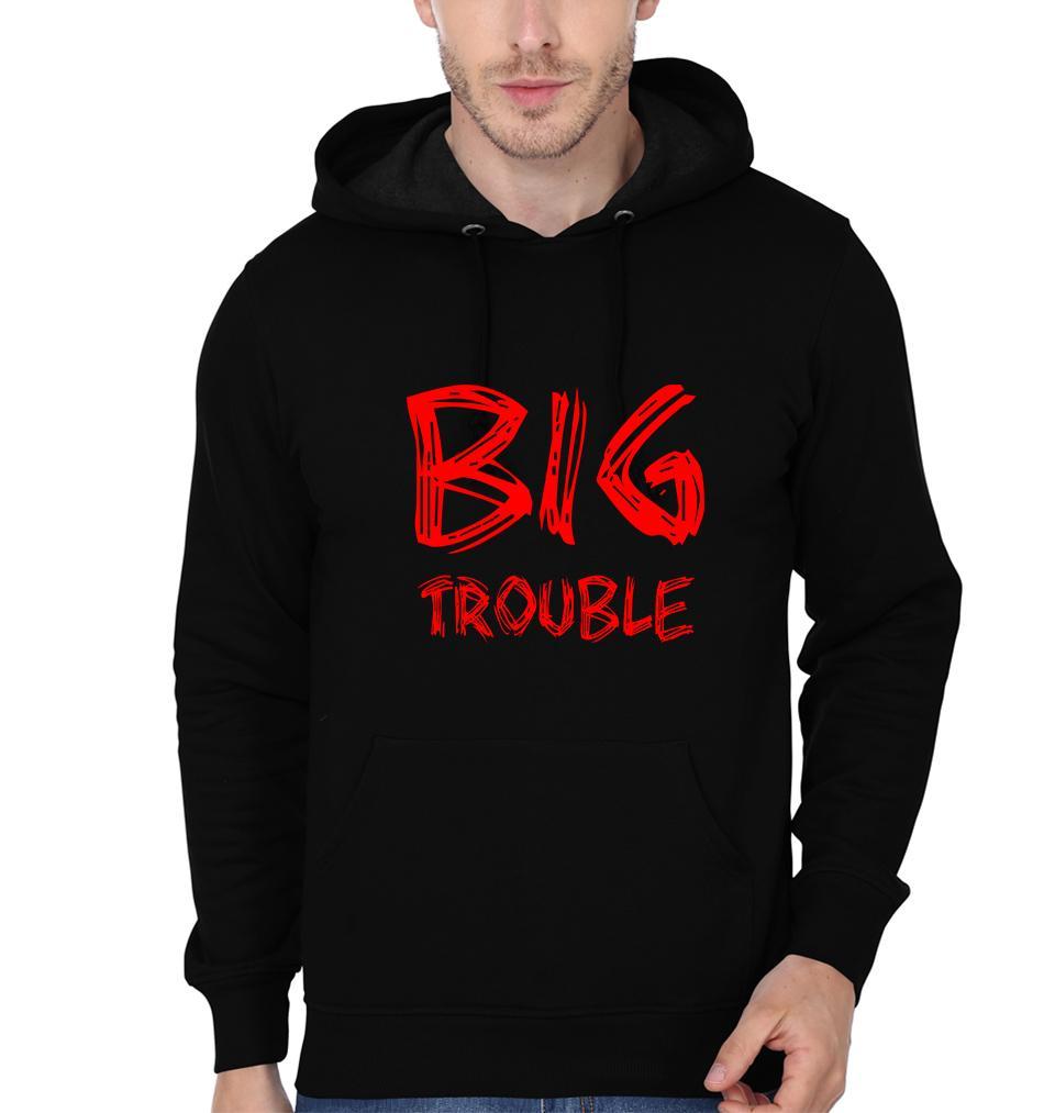 Big Trouble Lil Trouble Father and Son Matching Hoodies- FunkyTeesClub - Funky Tees Club