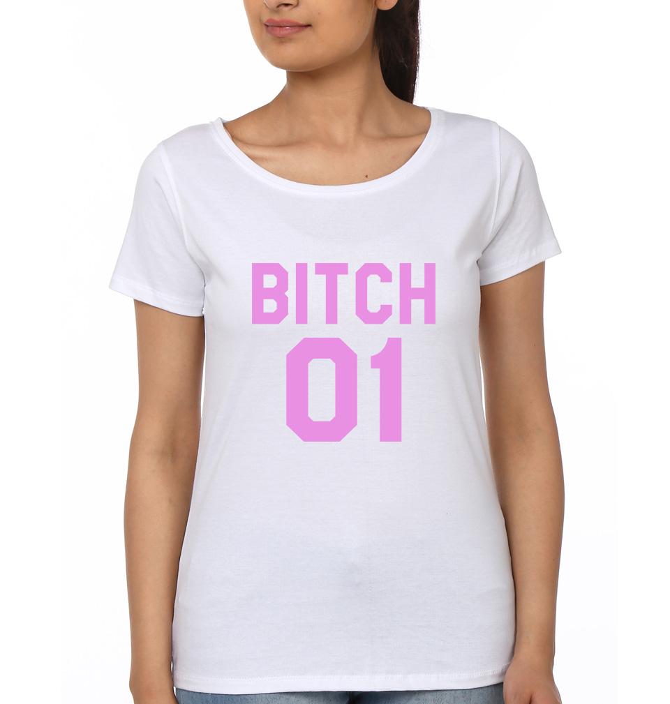 Bitch BFF Half Sleeves T-Shirts-FunkyTees - Funky Tees Club