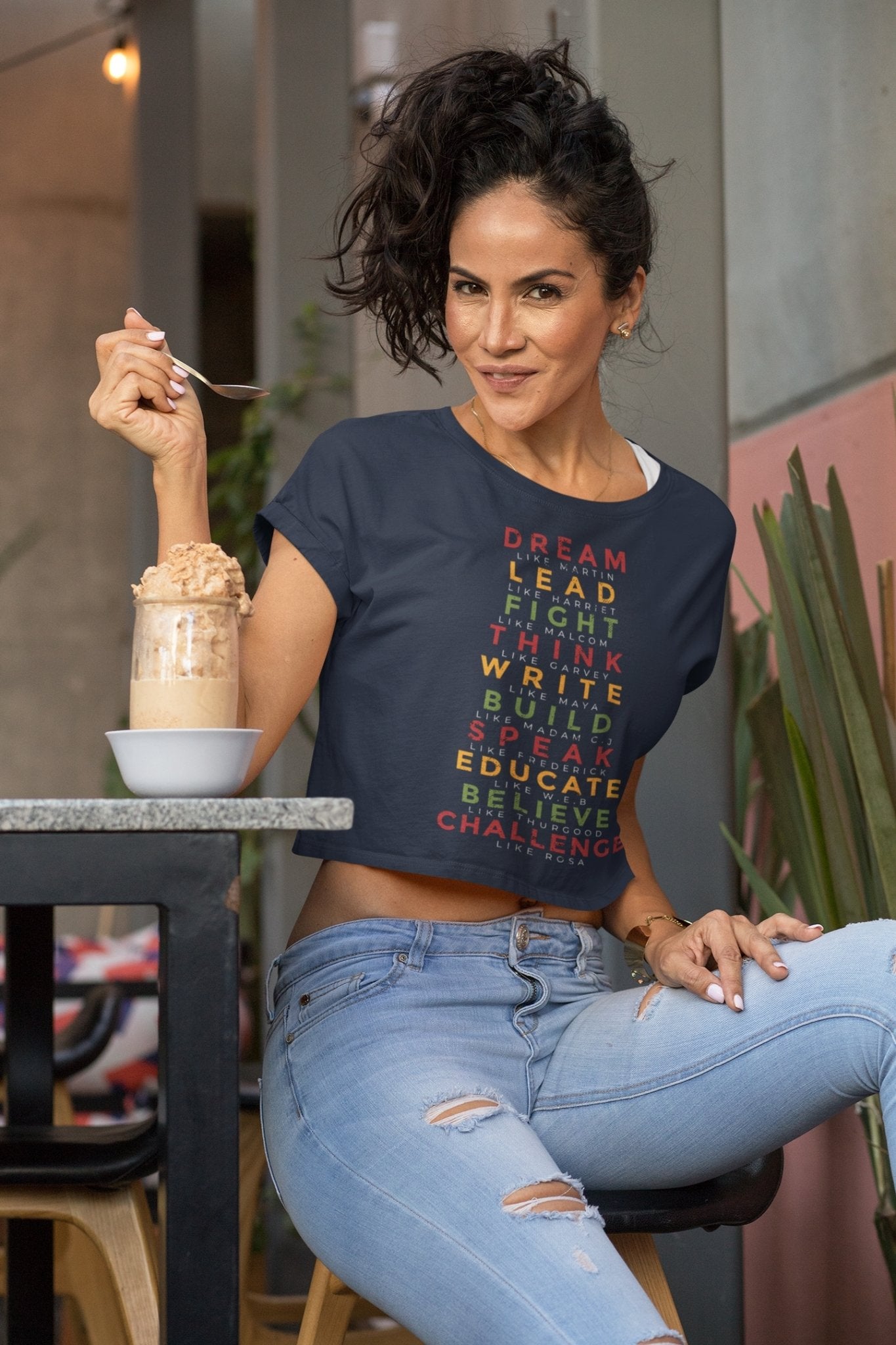Black History Month Women Crop Top- FunkyTeesClub - Funky Tees Club