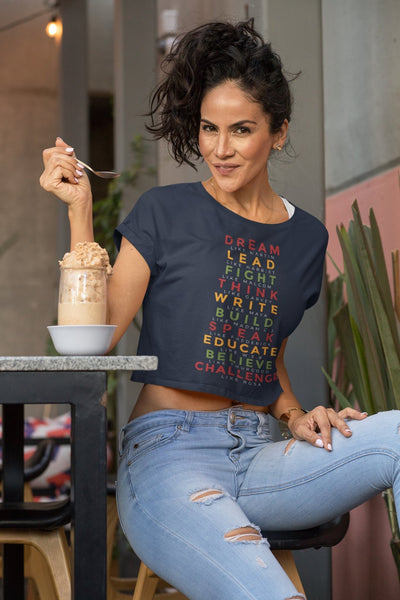 Black History Month Women Crop Top- FunkyTeesClub - Funky Tees Club