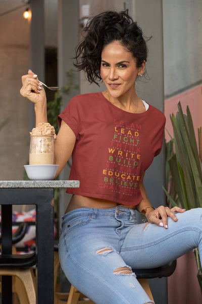 Black History Month Women Crop Top- FunkyTeesClub - Funky Tees Club