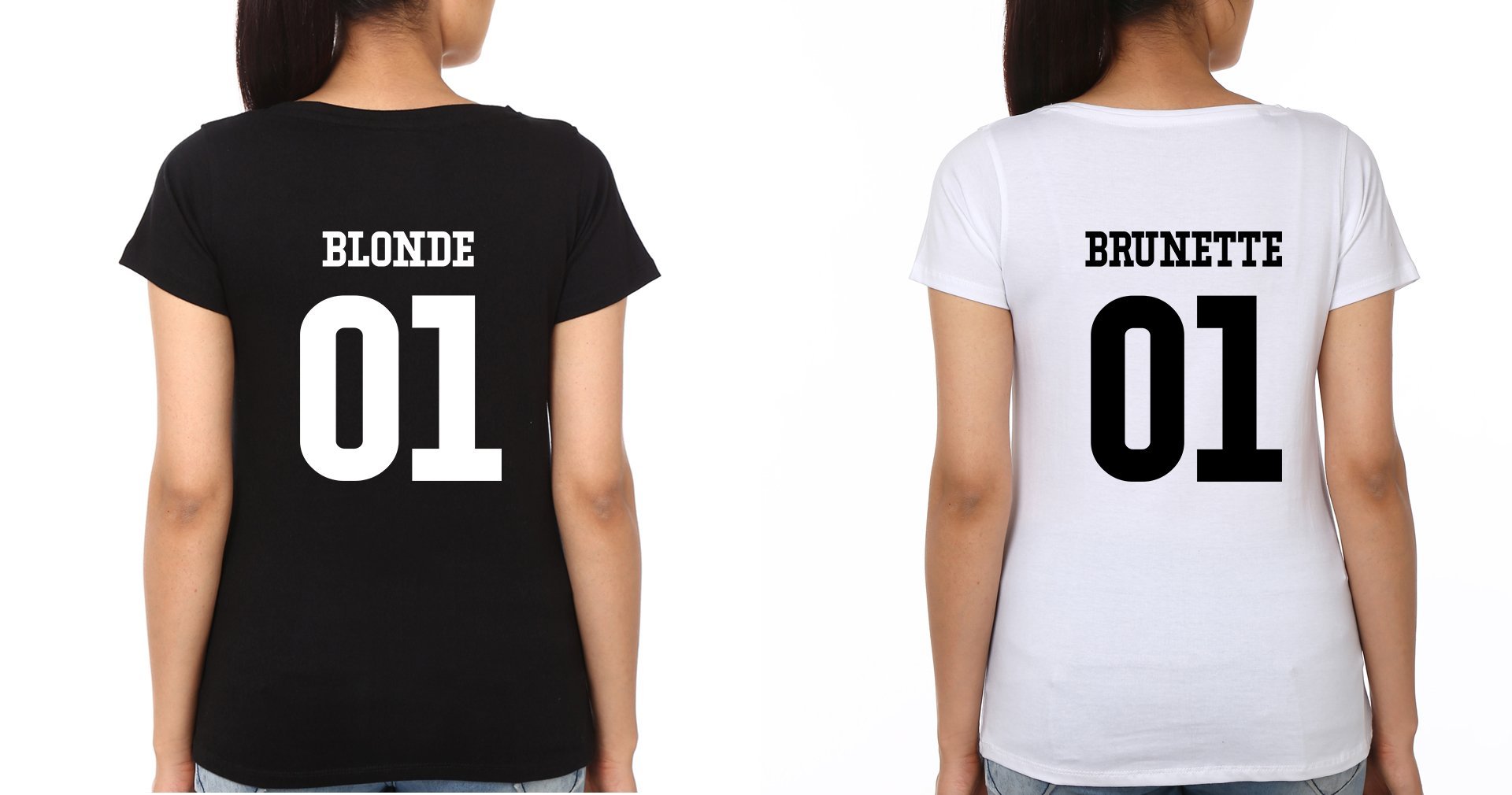 Blonde BFF Half Sleeves T-Shirts-FunkyTees - Funky Tees Club