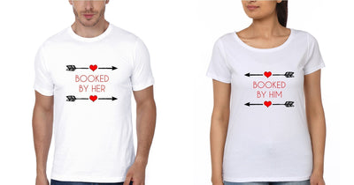 Booked By Her Couple Half Sleeves T-Shirts -FunkyTees - Funky Tees Club