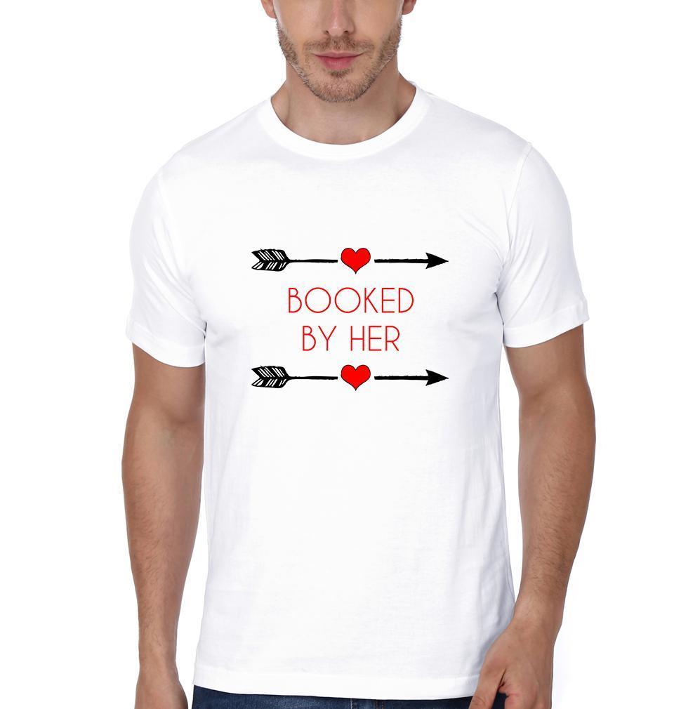 Booked By Her Couple Half Sleeves T-Shirts -FunkyTees - Funky Tees Club