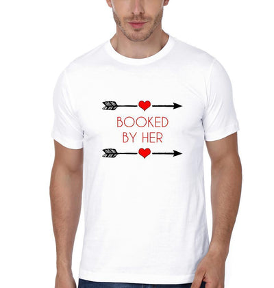 Booked By Her Couple Half Sleeves T-Shirts -FunkyTees - Funky Tees Club