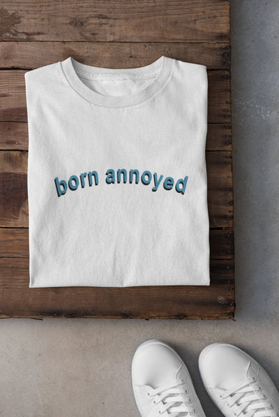 Born Annoyed Minimal Mens Half Sleeves T-shirt- FunkyTeesClub - Funky Tees Club