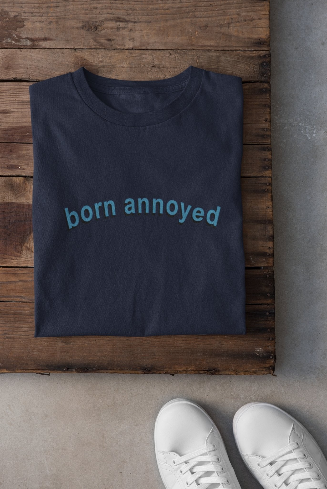 Born Annoyed Minimal Mens Half Sleeves T-shirt- FunkyTeesClub - Funky Tees Club