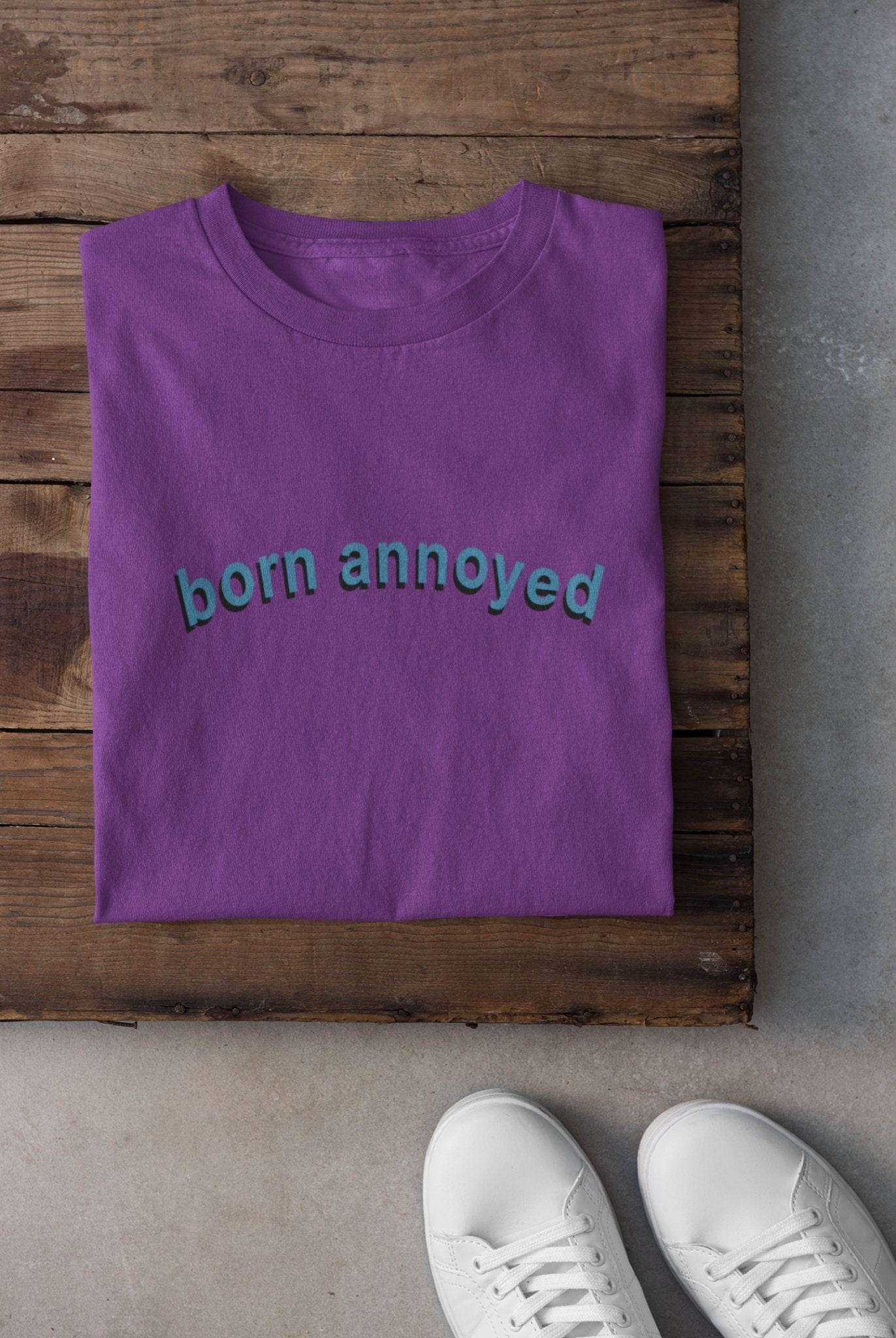 Born Annoyed Minimal Mens Half Sleeves T-shirt- FunkyTeesClub - Funky Tees Club