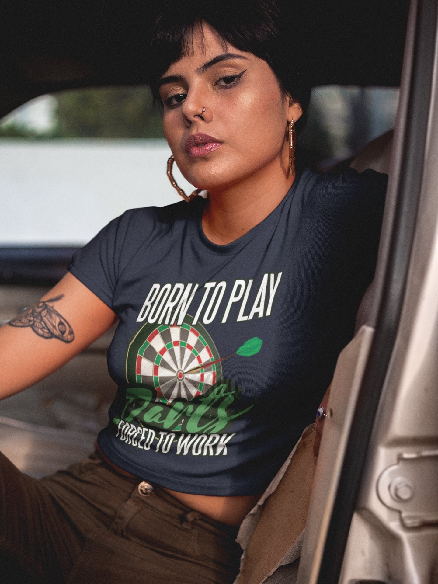 Born To Darts Women Crop Top- FunkyTeesClub - Funky Tees Club