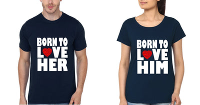 Born to love Couple Half Sleeves T-Shirts -FunkyTees - Funky Tees Club