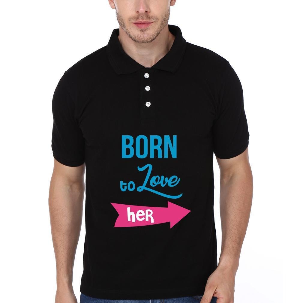 Born To Love Couple Polo Half Sleeves T-Shirts -FunkyTees - Funky Tees Club