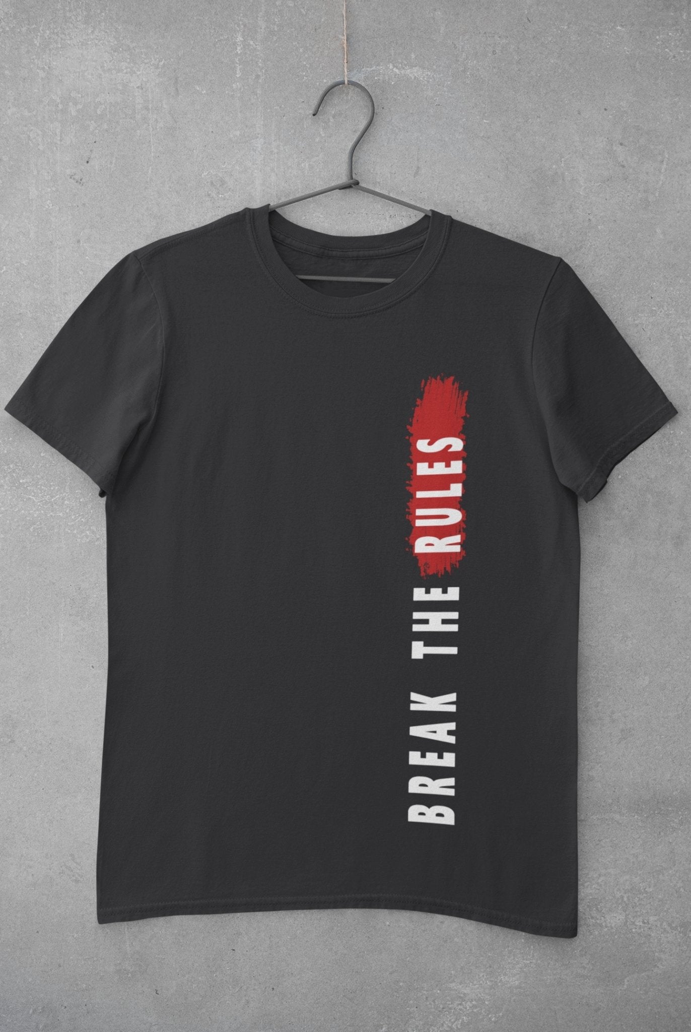 Break The Rules Mens Half Sleeves T-shirt- FunkyTeesClub - Funky Tees Club