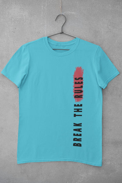 Break The Rules Mens Half Sleeves T-shirt- FunkyTeesClub - Funky Tees Club