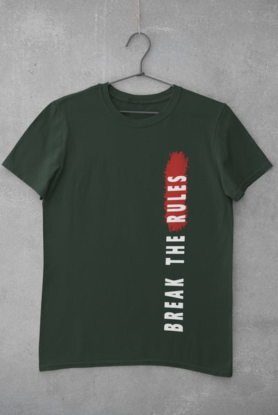 Break The Rules Mens Half Sleeves T-shirt- FunkyTeesClub - Funky Tees Club