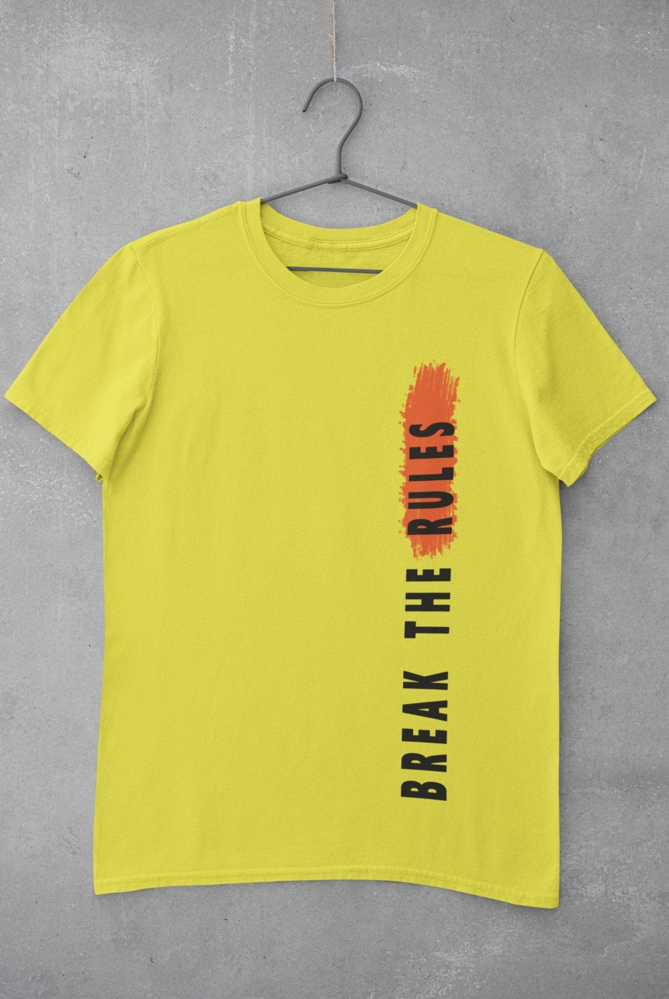 Break The Rules Mens Half Sleeves T-shirt- FunkyTeesClub - Funky Tees Club