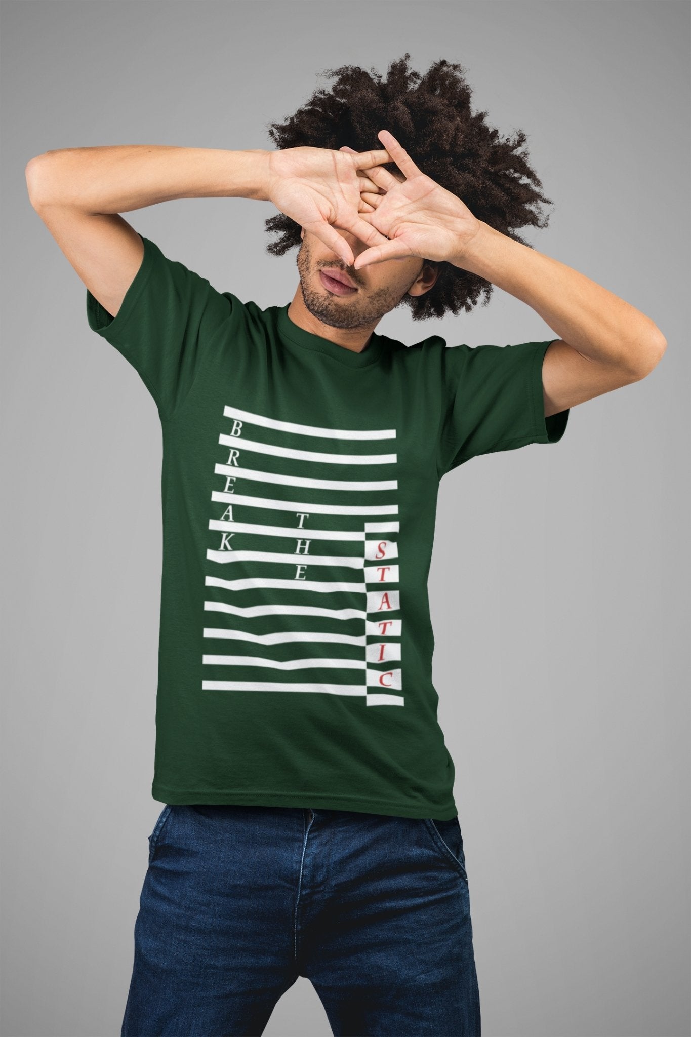 Break The Static Mens Half Sleeves T-shirt- FunkyTeesClub - Funky Tees Club