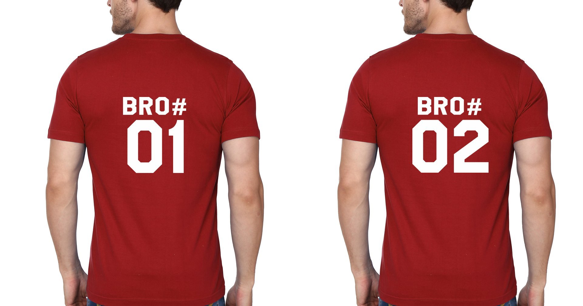 Bro 01 02 Brother-Brother Half Sleeves T-Shirts -FunkyTees - Funky Tees Club