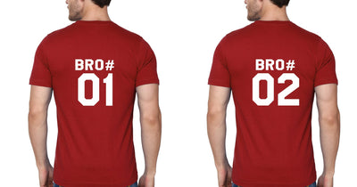 Bro 01 02 Brother-Brother Half Sleeves T-Shirts -FunkyTees - Funky Tees Club