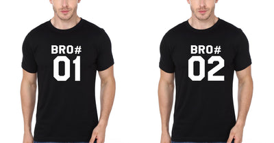 Bro 01 02 Brother-Brother Half Sleeves T-Shirts -FunkyTees - Funky Tees Club