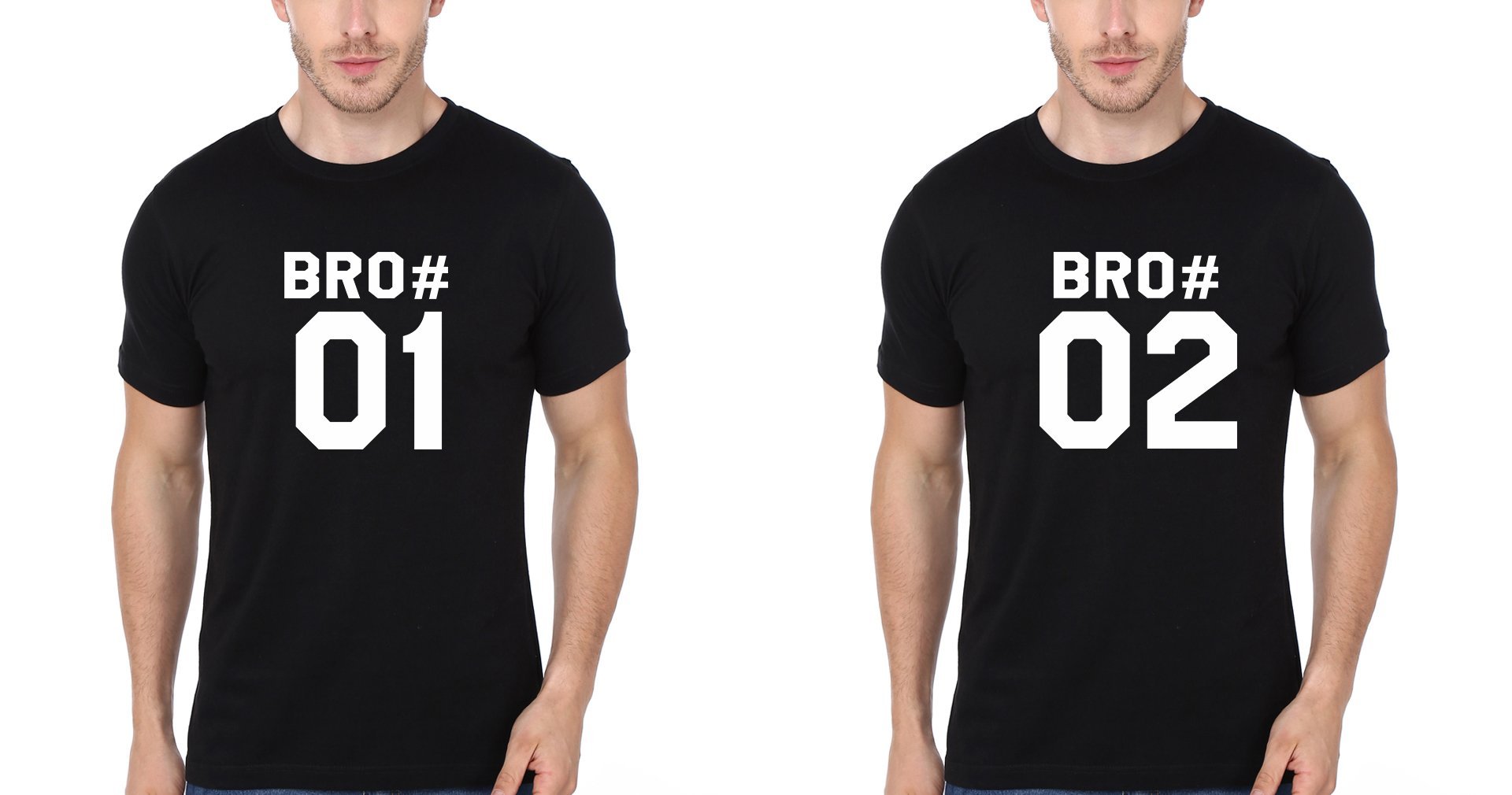 BRO NO. 1 BFF Half Sleeves T-Shirts-FunkyTees - Funky Tees Club