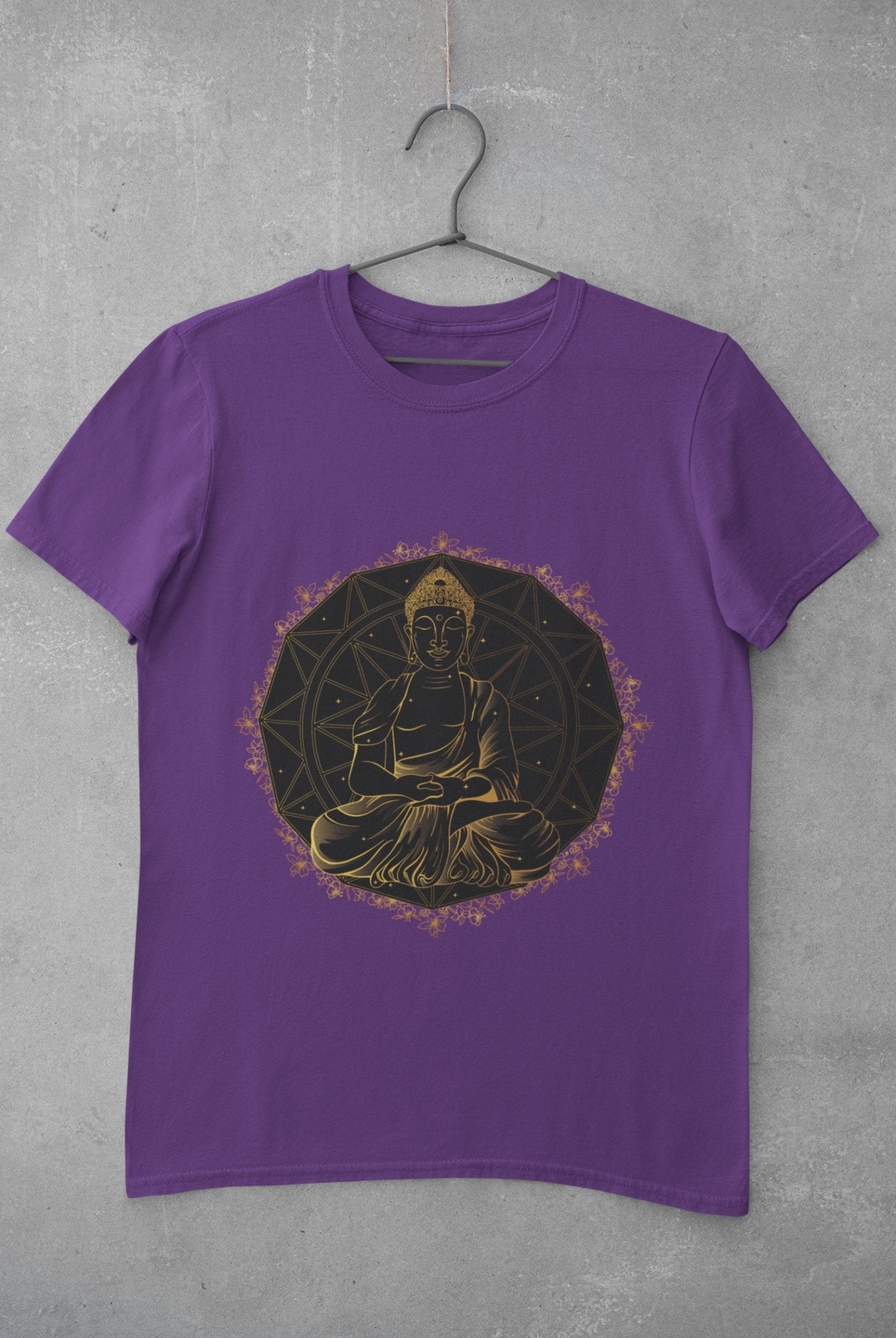 Buddha Gold Mens Half Sleeves T-shirt- FunkyTeesClub - Funky Tees Club