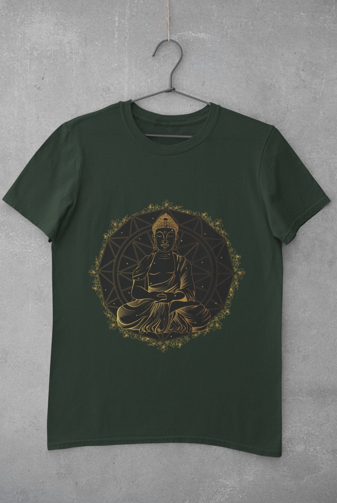 Buddha Gold Women Half Sleeves T-shirt- FunkyTeesClub - Funky Tees Club