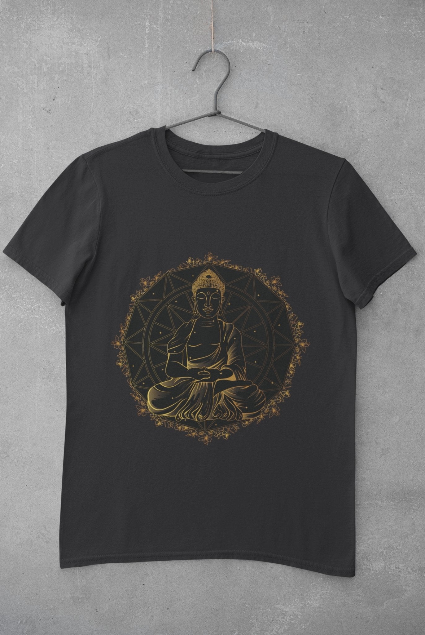 Buddha Gold Women Half Sleeves T-shirt- FunkyTeesClub - Funky Tees Club
