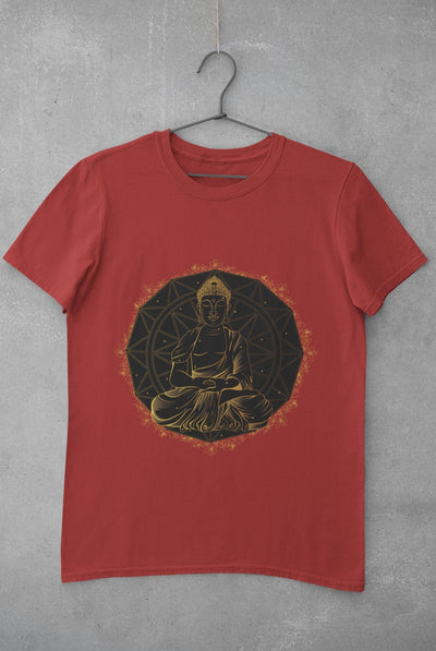 Buddha Gold Women Half Sleeves T-shirt- FunkyTeesClub - Funky Tees Club